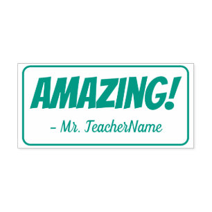 "Verbazingwekkend!" Tutor Rubber Stamp Zelfinktende Stempel