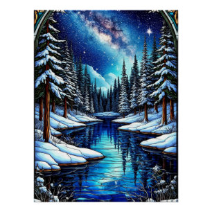 Verbazingwekkend winterlandschap met sneeuw perfect poster