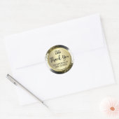 Verbazingwekkend wit zwart goud glitter dank u Log Ronde Sticker (Envelop)