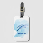 Verbazingwekkend zee met dolfijnen bagagelabel (Voorkant (verticaal))