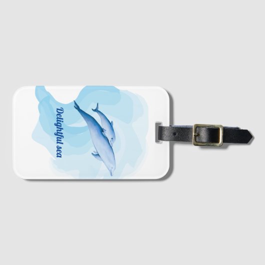 Verbazingwekkend zee met dolfijnen bagagelabel (Voorkant (horizontaal))