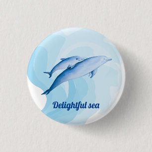 Verbazingwekkend zee met dolfijnen ronde button 3,2 cm