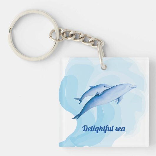 Verbazingwekkend zee met dolfijnen sleutelhanger (voorkant)