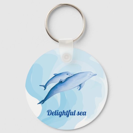 Verbazingwekkend zee met dolfijnen sleutelhanger (Voorkant)