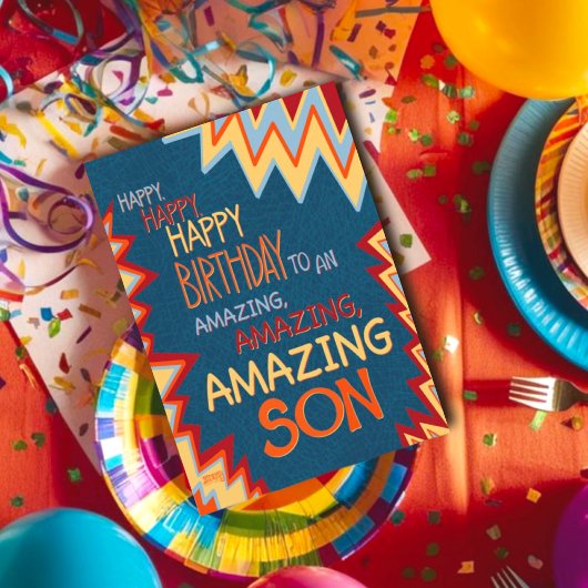 Verbazingwekkend Zoon Verjaardag Moderne Inspirivi Kaart