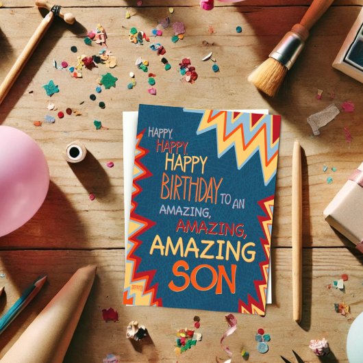 Verbazingwekkend Zoon Verjaardag Moderne Inspirivi Kaart