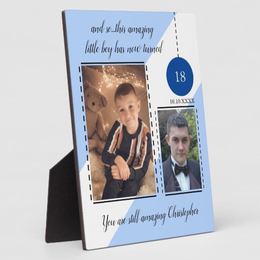 Verbazingwekkende 18e geboortedag: blauwe foto's fotoplaat (Zijkant)