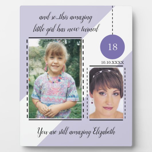 Verbazingwekkende 18e geboortedatum paarse foto's fotoplaat (Voorkant)