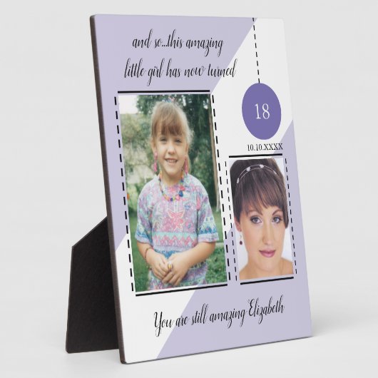 Verbazingwekkende 18e geboortedatum paarse foto's fotoplaat (Zijkant)