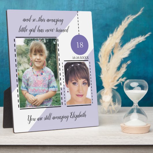 Verbazingwekkende 18e geboortedatum paarse foto's fotoplaat (Zijkant)