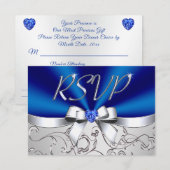 Verbazingwekkende Aangepaste Saffier Huwelijksmenu Kaart (Voorkant / Achterkant)