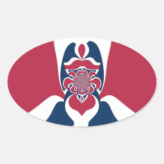 Verbazingwekkende Abstracte E.T. Art Print Ovale Sticker (Voorkant)