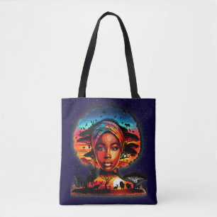 Verbazingwekkende Afrikaanse schoonheid Tote Bag