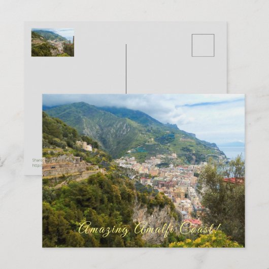 VERBAZINGWEKKENDE AMALFI COAST / SCHILDERACHTIG IT BRIEFKAART (Voorkant / Achterkant)