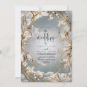 Verbazingwekkende Art Nouveau Goud en bloemen brui Kaart (Voorkant)