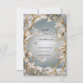 Verbazingwekkende Art Nouveau Goud en bloemen brui RSVP Kaartje (Voorkant)