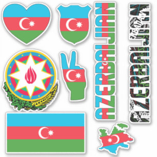 Verbazingwekkende Azerbeidzjan Vormt Nationale Sym Sticker
