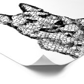 Verbazingwekkende B&W Mozaïek Duitse Herdershond P Poster (Hoek)