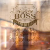 Verbazingwekkende baas dank je plaque bedankt bord raamsticker (Vel 2)