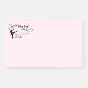 Verbazingwekkende Ballerina Danst op Muziek Roze Post-it® Notes