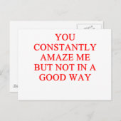 verbazingwekkende belediging briefkaart (Voorkant / Achterkant)