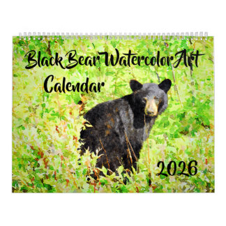 Verbazingwekkende beren in het wild waterverfschil kalender