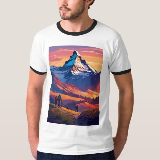 Verbazingwekkende bergprint t-shirt (Voorkant)