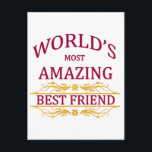 Verbazingwekkende beste vriend briefkaart<br><div class="desc">Zo'n leuk ontwerp om 's werelds meest geweldige beste vriend mee te eren.</div>