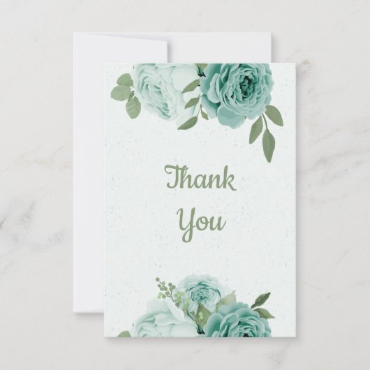 verbazingwekkende blauwe bloemen groene bladeren b bedankkaart (Voorkant)