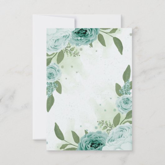 verbazingwekkende blauwe bloemen groene bladeren b bedankkaart (Achterkant)