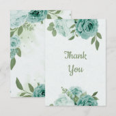 verbazingwekkende blauwe bloemen groene bladeren b bedankkaart (Voorkant / Achterkant)