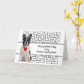 Verbazingwekkende Boston Terrier Dog Papa Happy Va Kaart (Gele Bloem)