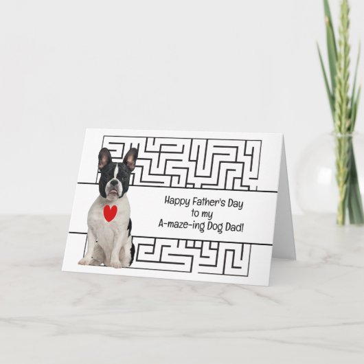 Verbazingwekkende Boston Terrier Dog Papa Happy Va Kaart (Voorkant)