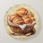 Verbazingwekkende broden en vissen rond Sierkussen Rond Kussen (Achterkant)