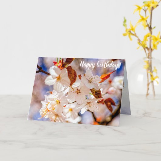 Verbazingwekkende bundel Sakura-bloemen in Springt Kaart (Gele Bloem)