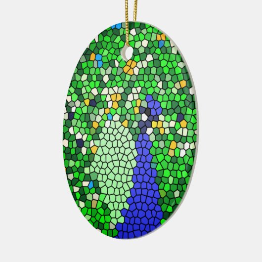 Verbazingwekkende cadeaus van pauwenmozaïekkunst o keramisch ornament (Links)