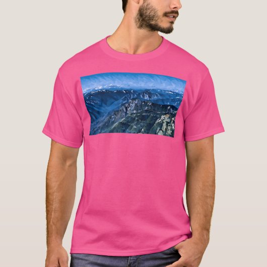 Verbazingwekkende Cascade Mountain Uitzicht (Poly  T-shirt (Voorkant)