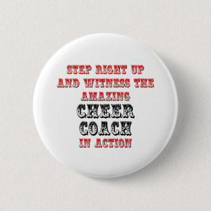 Verbazingwekkende Cheer Coach in Actie Ronde Button 5,7 Cm