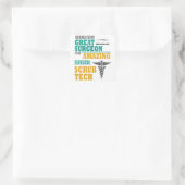 Verbazingwekkende Chirurgische Scrub Tech Grappige Vierkante Sticker (Tas)