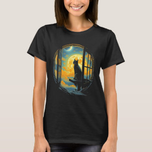 Verbazingwekkende Cute Kat Motieven Kat Met Maan K T-shirt