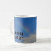 Verbazingwekkende dag-morgen-dag-in-positieve wolk koffiemok (Voorkant links)