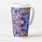 Verbazingwekkende decoratieve blauwe mandala latte mok (Rechterhoek)