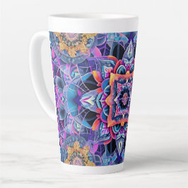 Verbazingwekkende decoratieve blauwe mandala latte mok