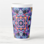 Verbazingwekkende decoratieve blauwe mandala latte mok (Voorkant)
