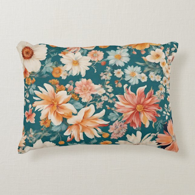Verbazingwekkende delicate bloemen accent kussen (Voorkant)