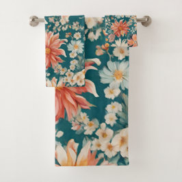 Verbazingwekkende delicate bloemen bad handdoek