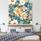 Verbazingwekkende delicate bloemen canvas afdruk (Insitu (Slaapkamer))