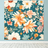 Verbazingwekkende delicate bloemen canvas afdruk (Insitu (Houten vloer))