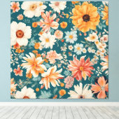 Verbazingwekkende delicate bloemen canvas afdruk (Insitu (Houten vloer))