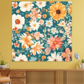 Verbazingwekkende delicate bloemen canvas afdruk (Insitu (Woonkamer))